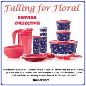 Tupperware Falling For Floral Serving Collection